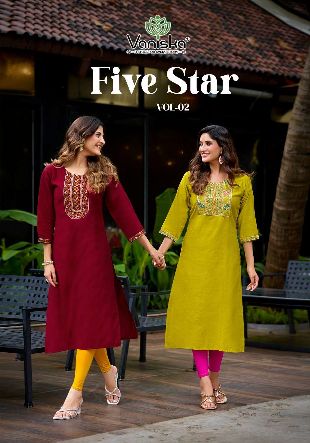 VANISKA FIVE STAR VOL 2 SILK FANCY EMBROIDERY WORKS LADIES KURTI