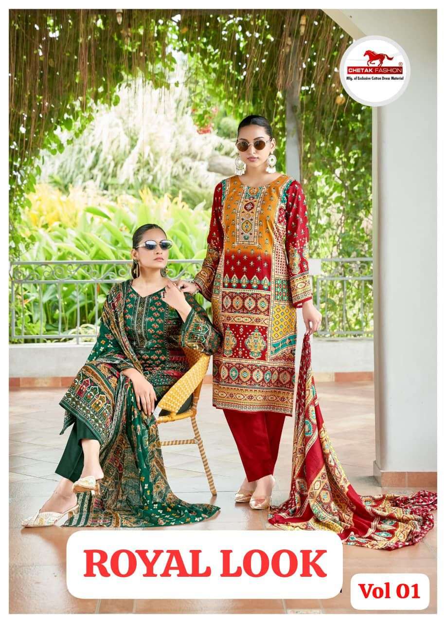 CHETAK FASHION ROYAL LOOK VOL 1 COTTON PRINT WITH FANCY WORK SUIT
