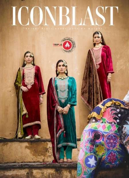FOURDOTS ICONBLAST VELVET WITH HEAVY DESIGNER WORK SUIT