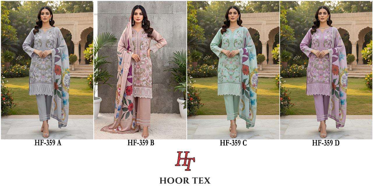 HOOR TEX DESIGN NO - 359 A-D HEAVY CHIFFON READYMADE PAKISTANI SUIT 