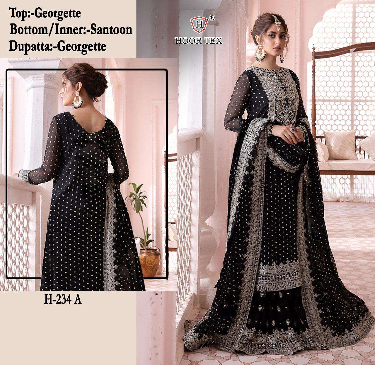 HOOR TEX DESIGN NO - H 234 FOX GEORGETTE READYMADE PAKISTANI SUIT 