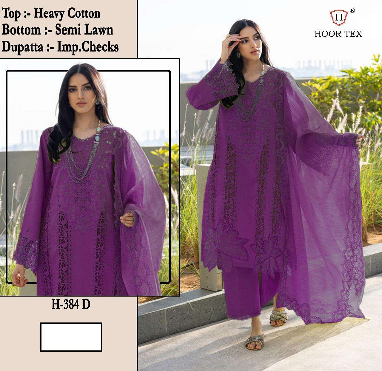 HOOR TEX H 384 COTTON DESIGNER WORK READY MADE PAKISTANI SUIT