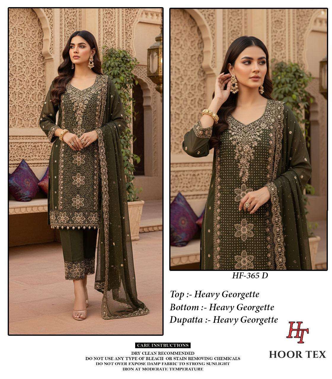 HOOR TEX HF 365 GEORGETTE HEAVY EMBROIDERED DESIGNER READY MADE PAKISTANI SUIT
