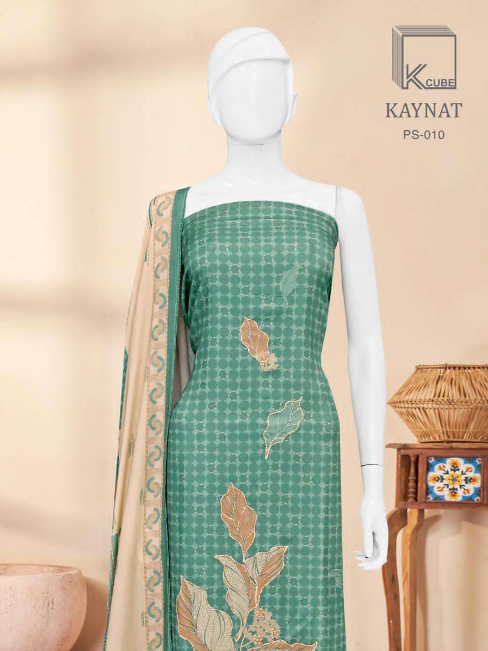 K CUBE KAYNAT PASHMINA DIGITAL PRINTS WITH FANCY WORK SUIT