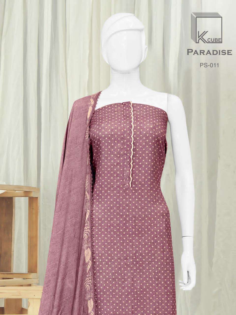 K CUBE PARADISE PASHMINA DIGITAL PRINT WITH FANCY EMBROIDERY SUIT 