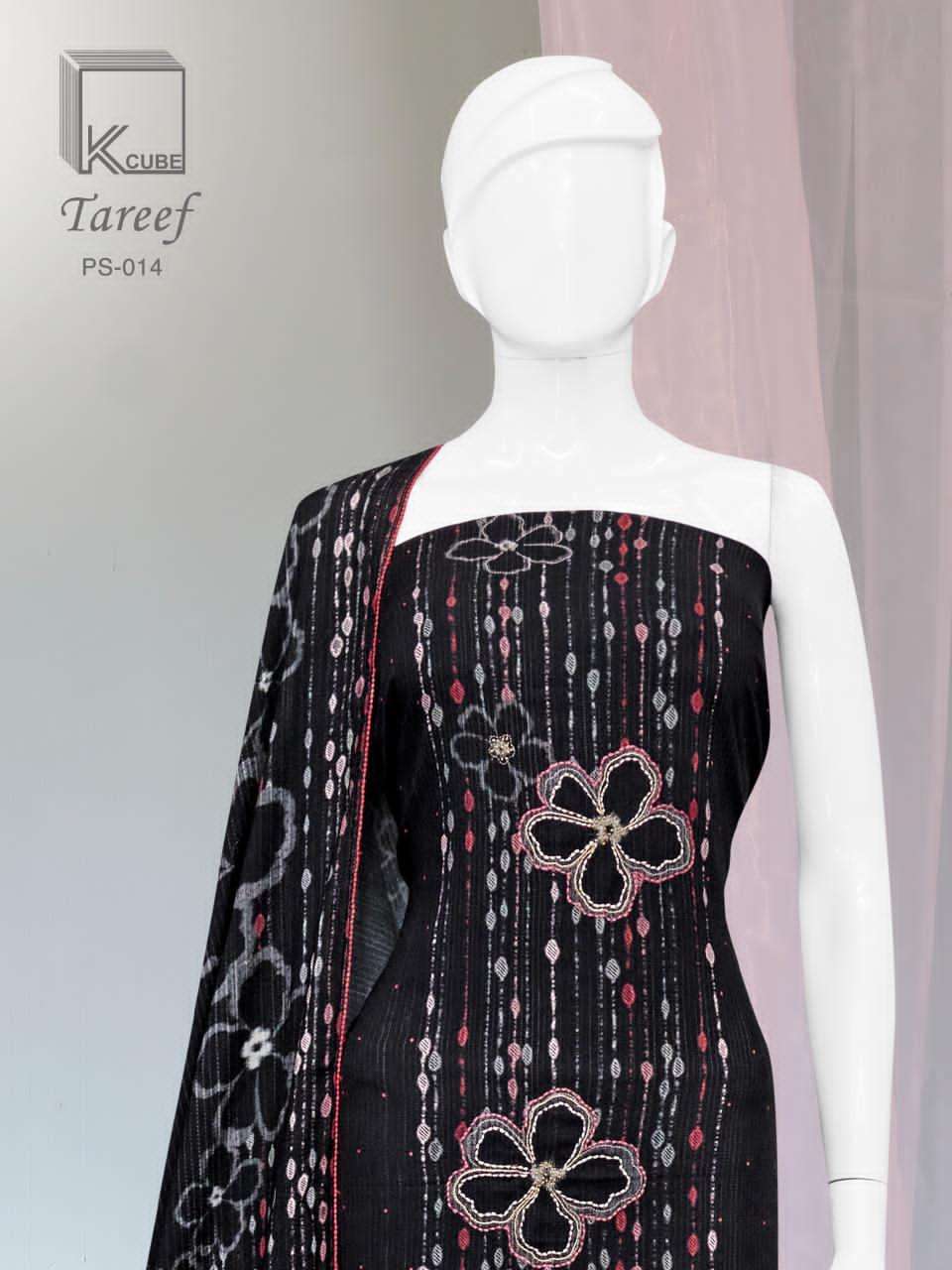 K CUBE TAREEF PASHMINA DIGITAL PRINTED WITH EMBROIDERY WORK DRESS