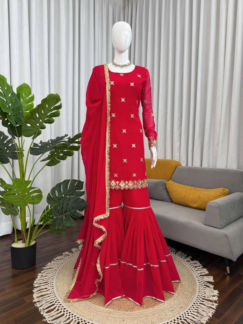 RTC 5933 GEORGETTE HEAVY DESIGNER PARTY WEAR SHARARA SUIT