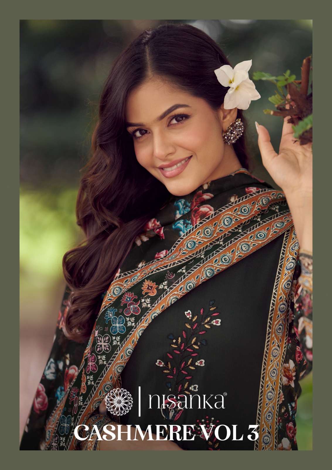 HERMITAGE CLOTHING CASHMERE VOL 3 LAWN COTTON PRINT WITH FANCY WORK SUIT