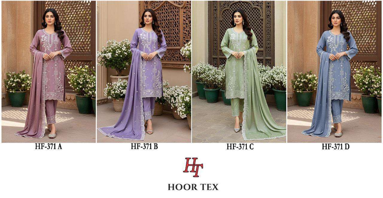 HOOR TEX DESIGN NO - 371 A-D HEAVY CHIFFON CRUSH READYMADE PAKISTANI SUIT 