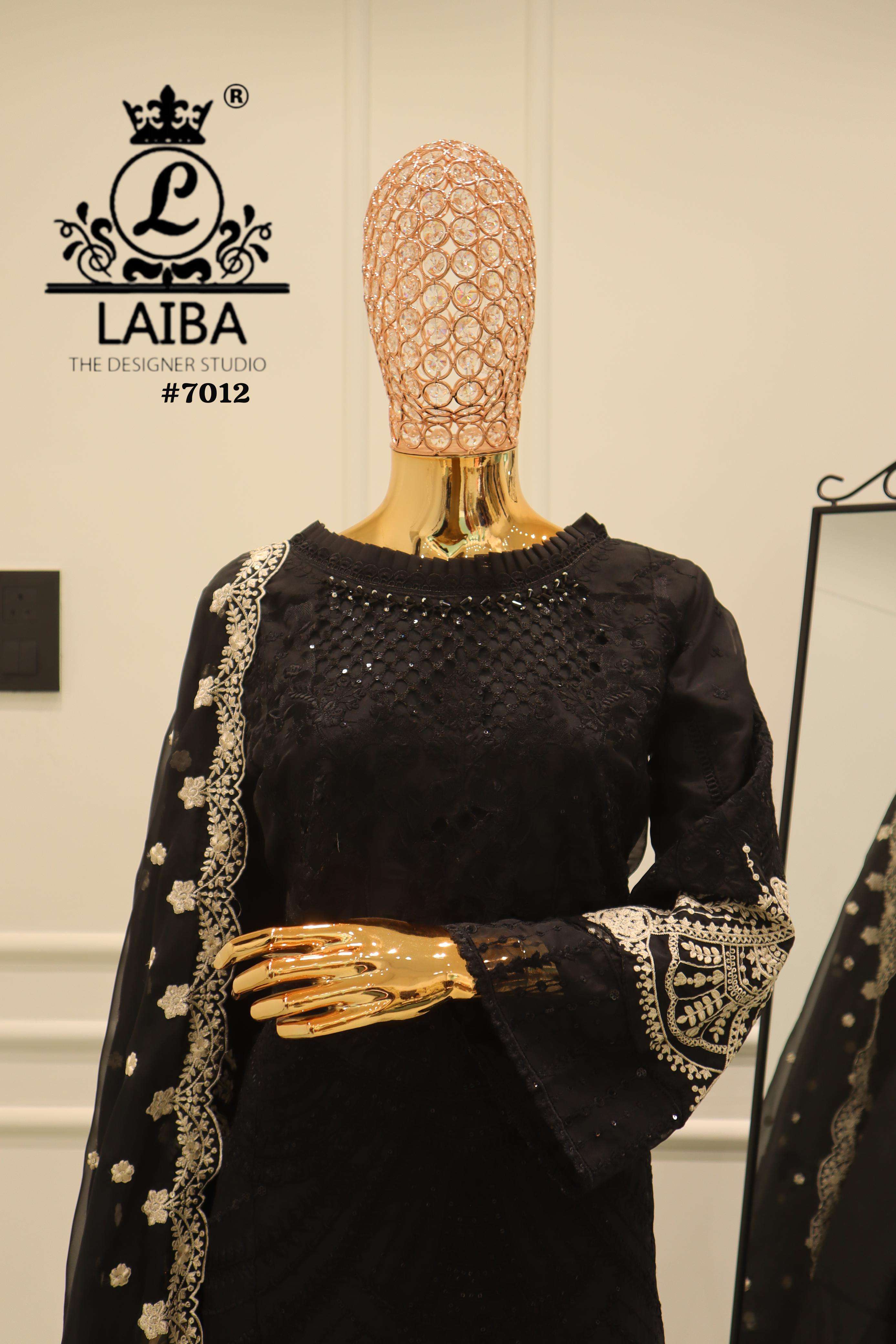 LAIBA THE DESIGNER STUDIO D NO #7012 ORGANZA HEAVY EMBROIDERED PAKISTANI SUIT