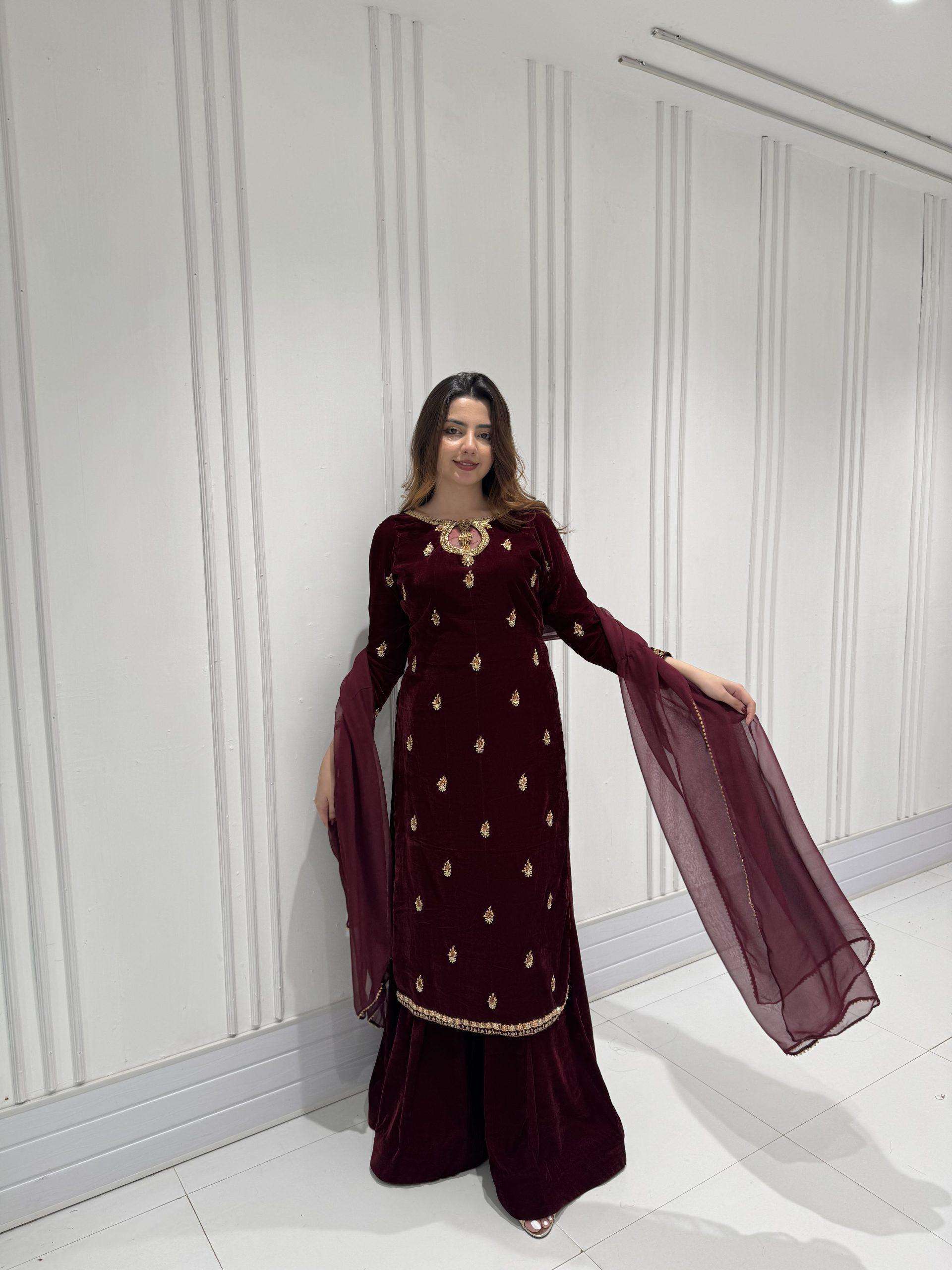 LG 2033 VELVET SEQUENCE DESIGNER PARTY WEAR LADIES SUIT