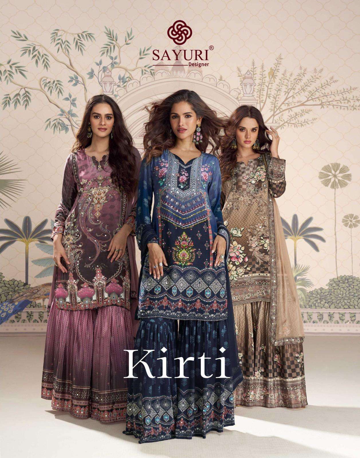 SAYURI DESIGNER KIRTI SILK HEAVY ELEGANT DESIGNER WEDDING WEAR LADIES DRESS