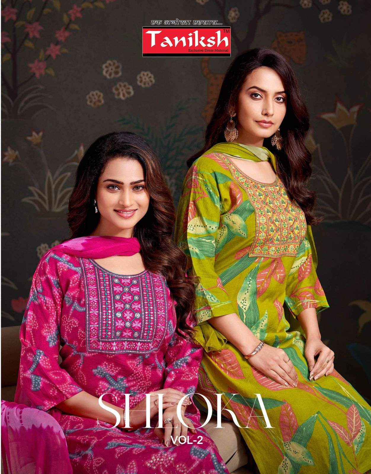 TANIKSH SHLOKA VOL 2 RAYON PRINT LADIES KURTI BOTTOM AND DUPATTA