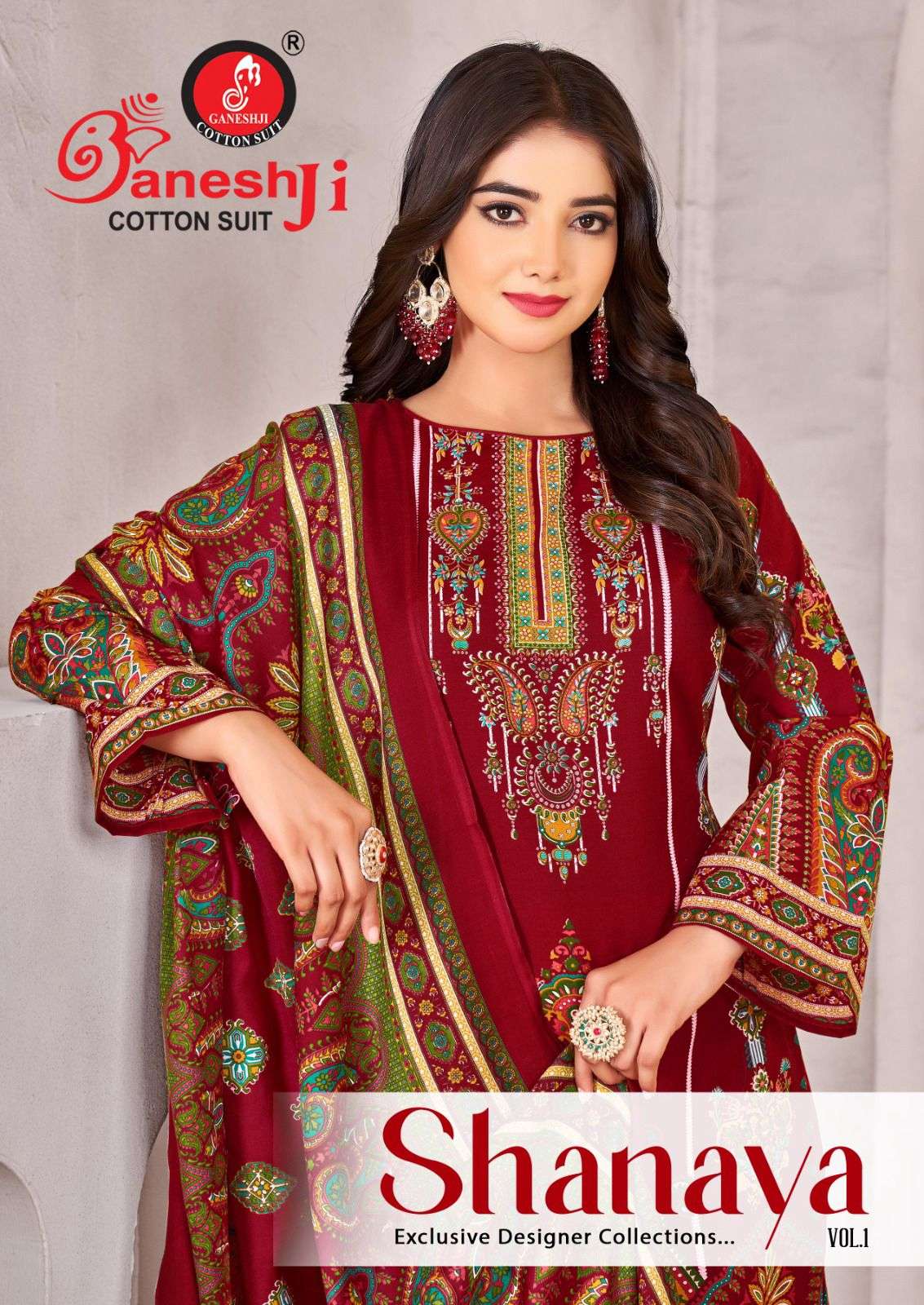 GANESHJI COTTON SUIT SHANAYA VOL 1 COTTON DIGITAL PRINTS SALWAR SUIT