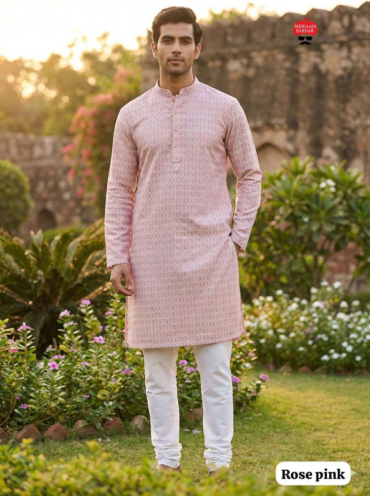 INLI DHURANDHAR SILK FANCY MENS FESTIVE WEAR KURTA WITH PYJAMA PAIR 
