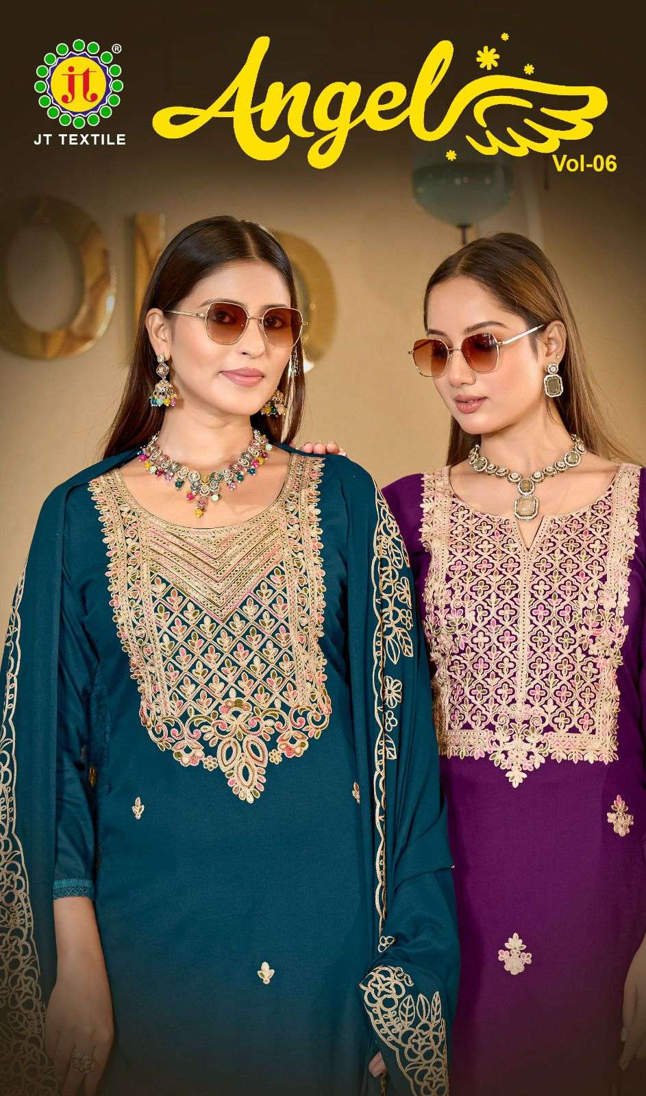 JT ANGEL VOL 6 RAYON FANCY PREMIUM WORKS LADIES SUIT