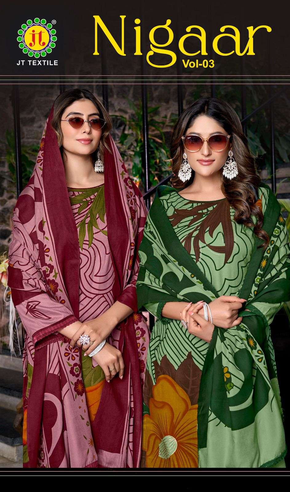 JT NIGAAR VOL 3 RAYON PREMIUM WORKS LADIES SALWAR SUIT