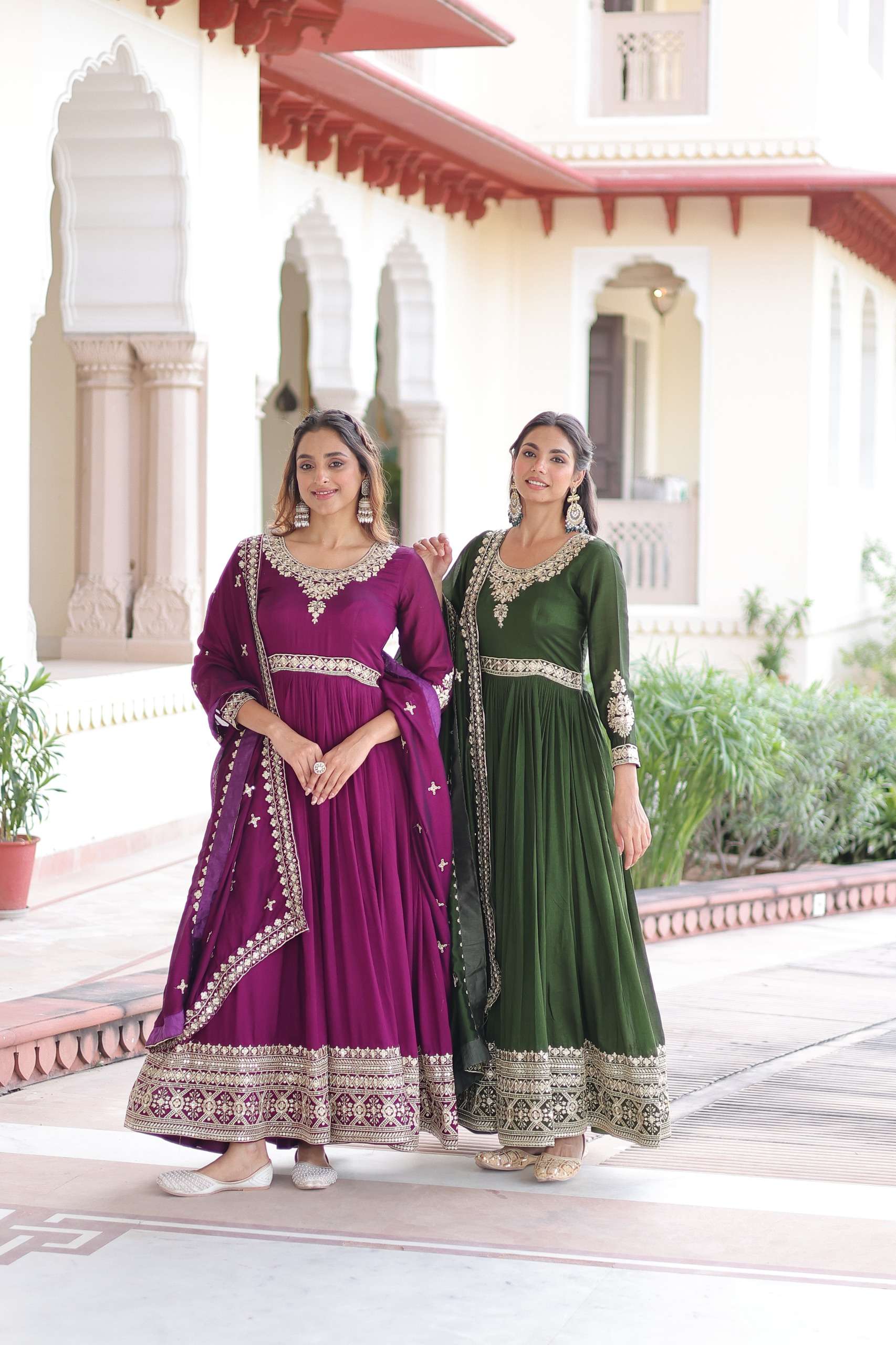 KA 1215 SILK DESIGNER PARTY WEAR PARTY WEAR GOWN WITH DUPATTA 