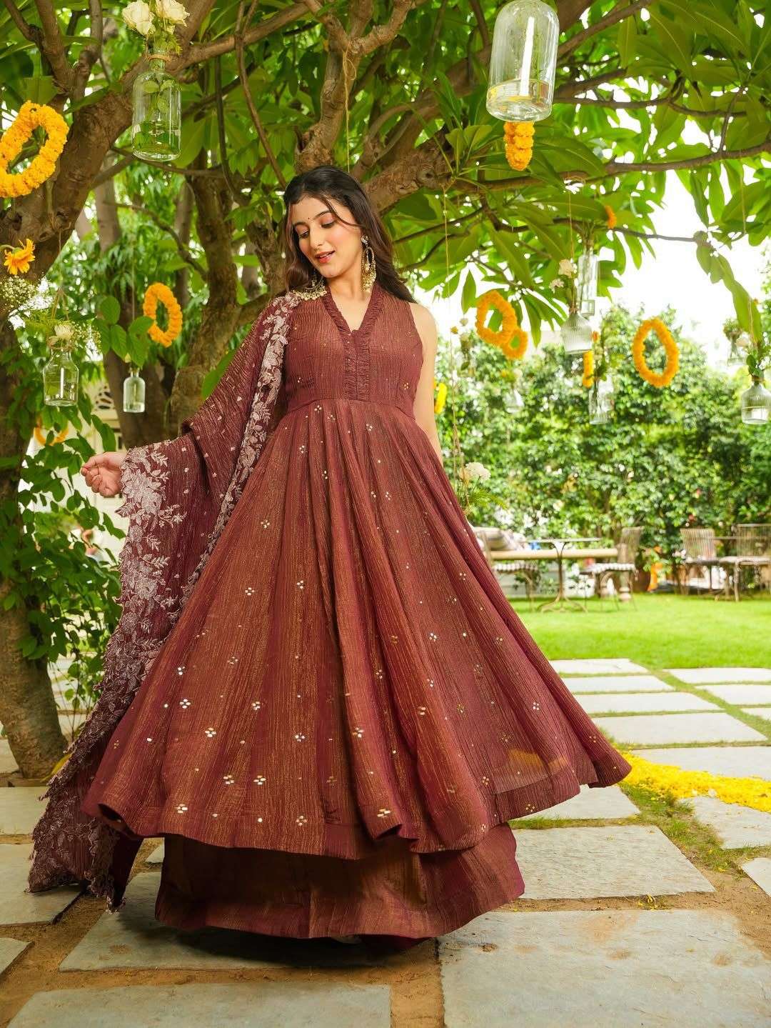  LG 2046 GORGEOUS LOOK DESIGNER PARTY WEAR GOWN WITH PLAZZO AND DUPATTA 