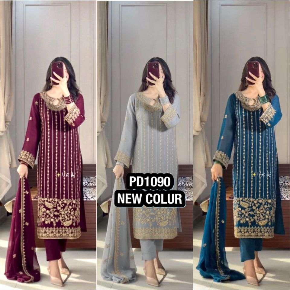 PD 1090 SILK DESIGNER WORK FESTIVE WEAR LADIES SUIT