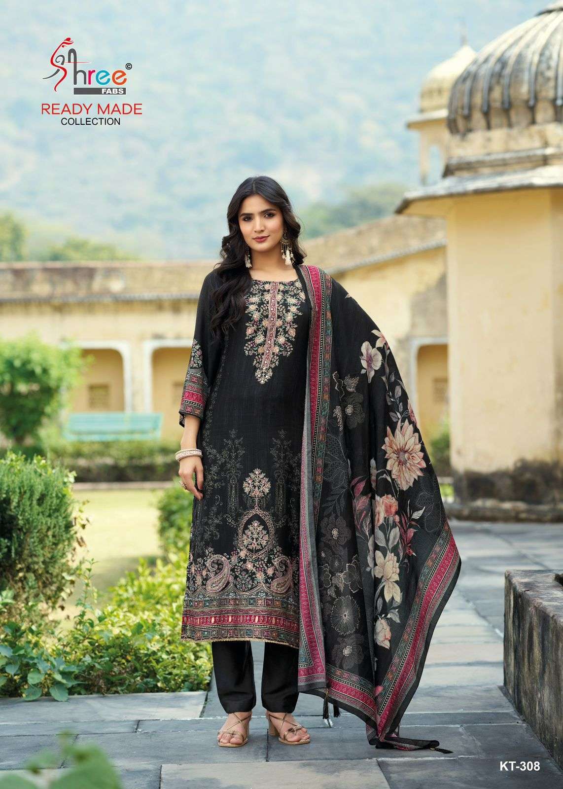 SHREE FABS KT 308 VISCOSE DIGITAL PRINT WITH EMBROIDERY DESIGNER WORK SUIT