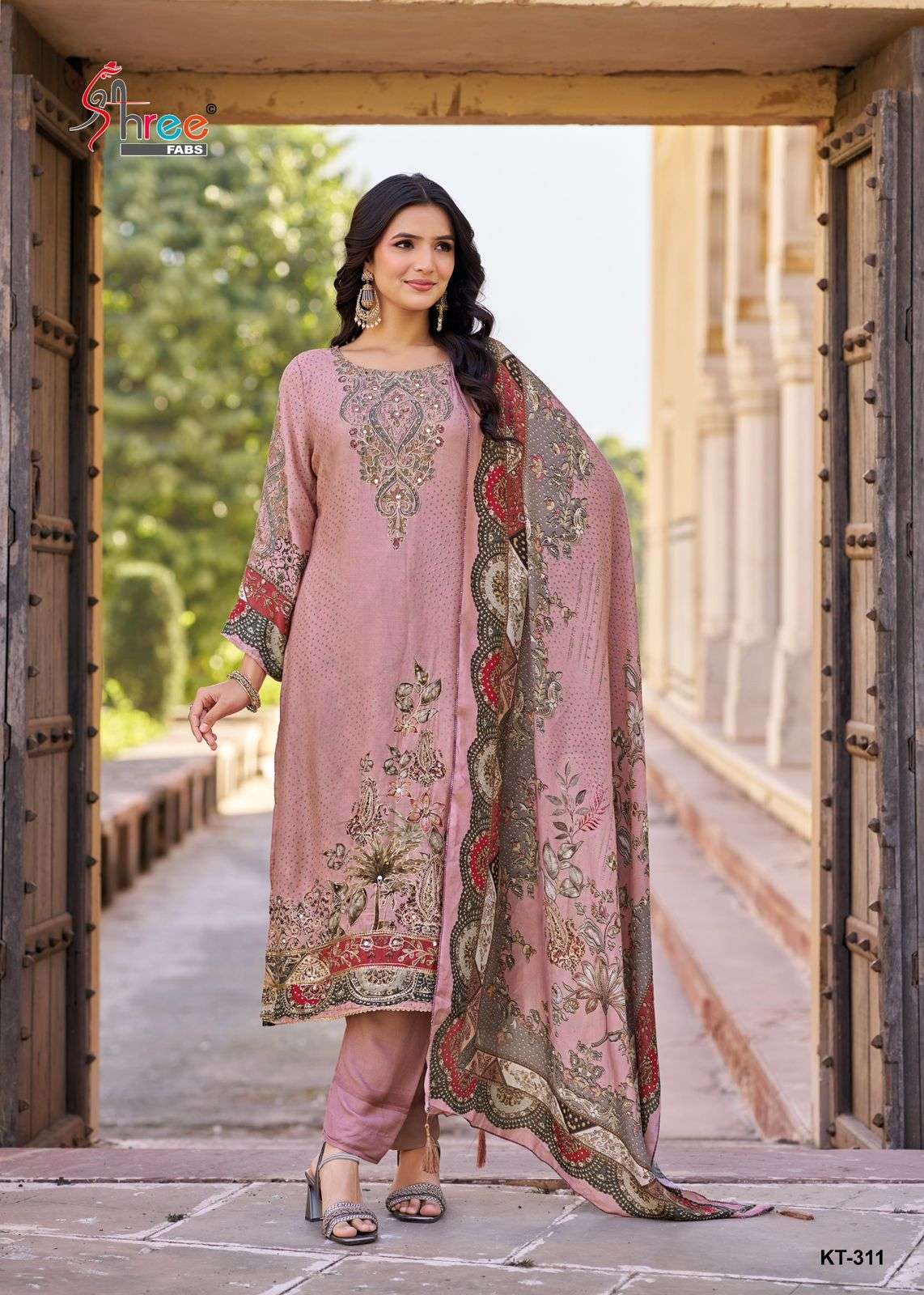 SHREE FABS KT 311 VISCOSE DIGITAL PRINT WITH EMBROIDERY DESIGNER WORK SUIT