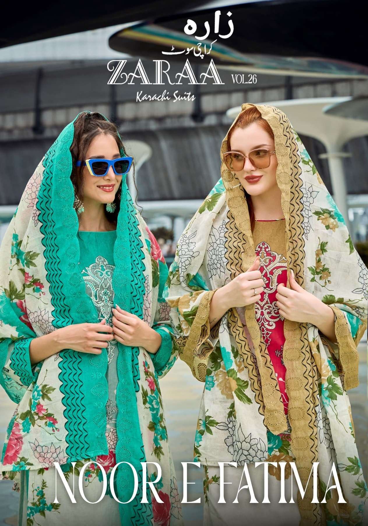 ZARAA KARACHI SUITS NOOR E FATIMA COTTON DIGITAL PRINT WITH FANCY WORK SUIT