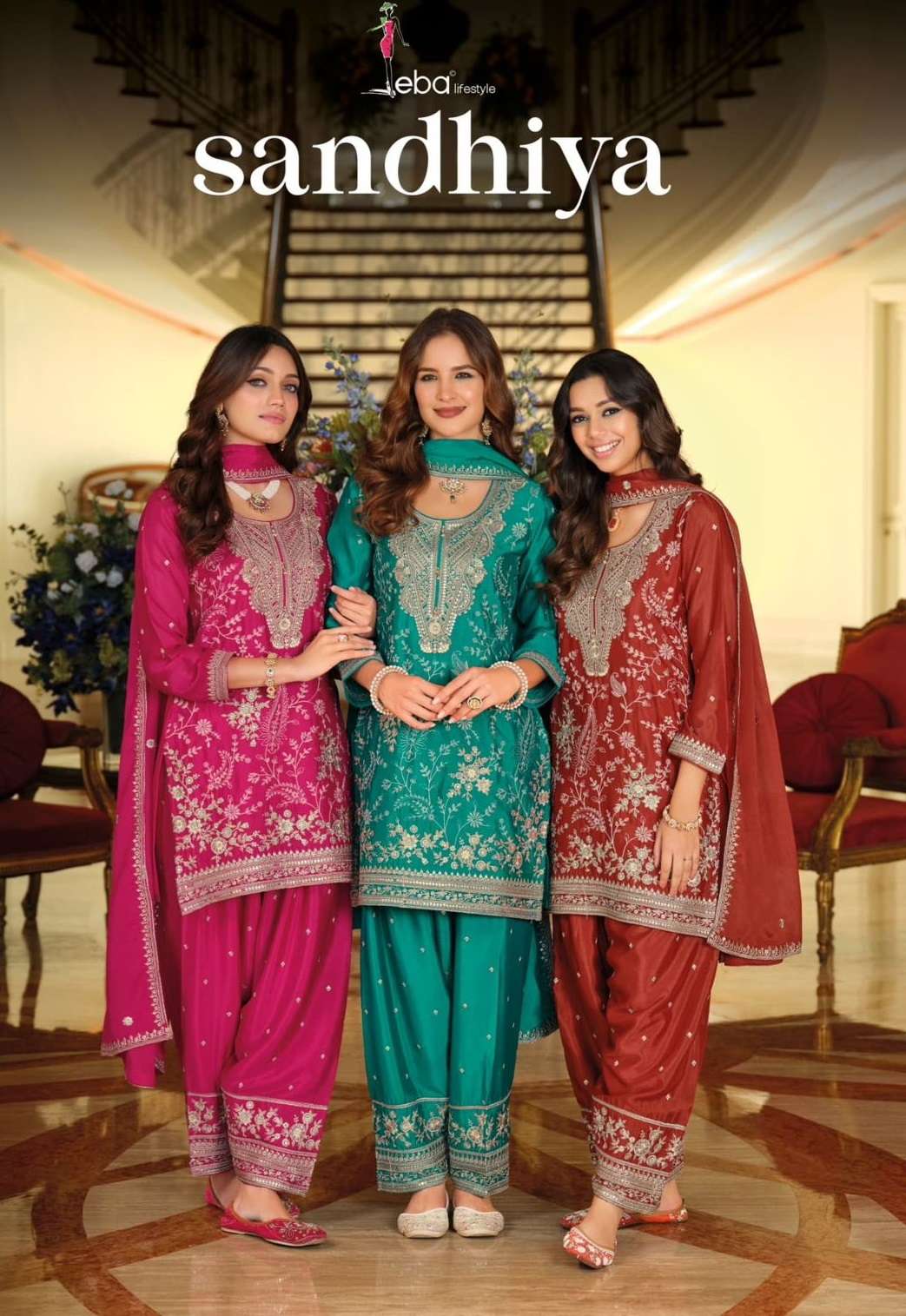 EBA LIFESTYLE SANDHIYA HEAVY BEAUTIFUL EMBROIDERY DESIGNER FESTIVE WEAR LADIES SUIT