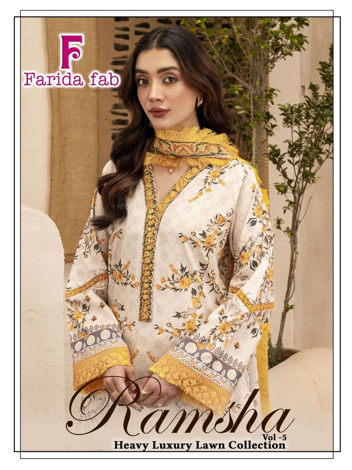 FARIDA FAB RAMSHA VOL 5 COTTON DIGITAL PRINTS SALWAR SUIT