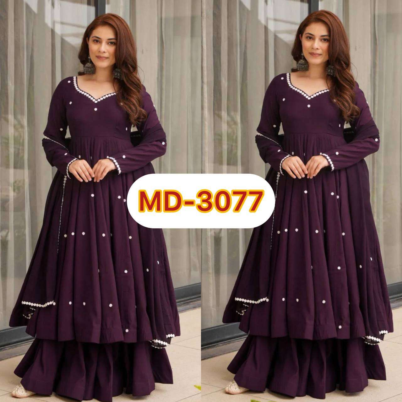 MD 3077 SILK DESIGNER ANARKALI STYLE LADIES SUIT