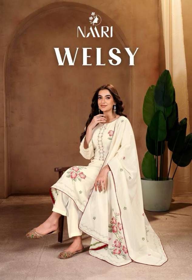 NAARI WELSY COTTON JACQUARD DESIGNER WORK LADIES SUIT