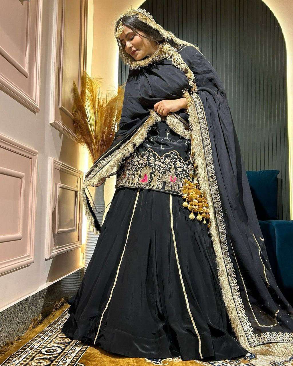 RTC 5865 SILK HEAVY DESIGNER WEDDING WEAR TOP WITH LEHENGA AND DUPATTA SET 