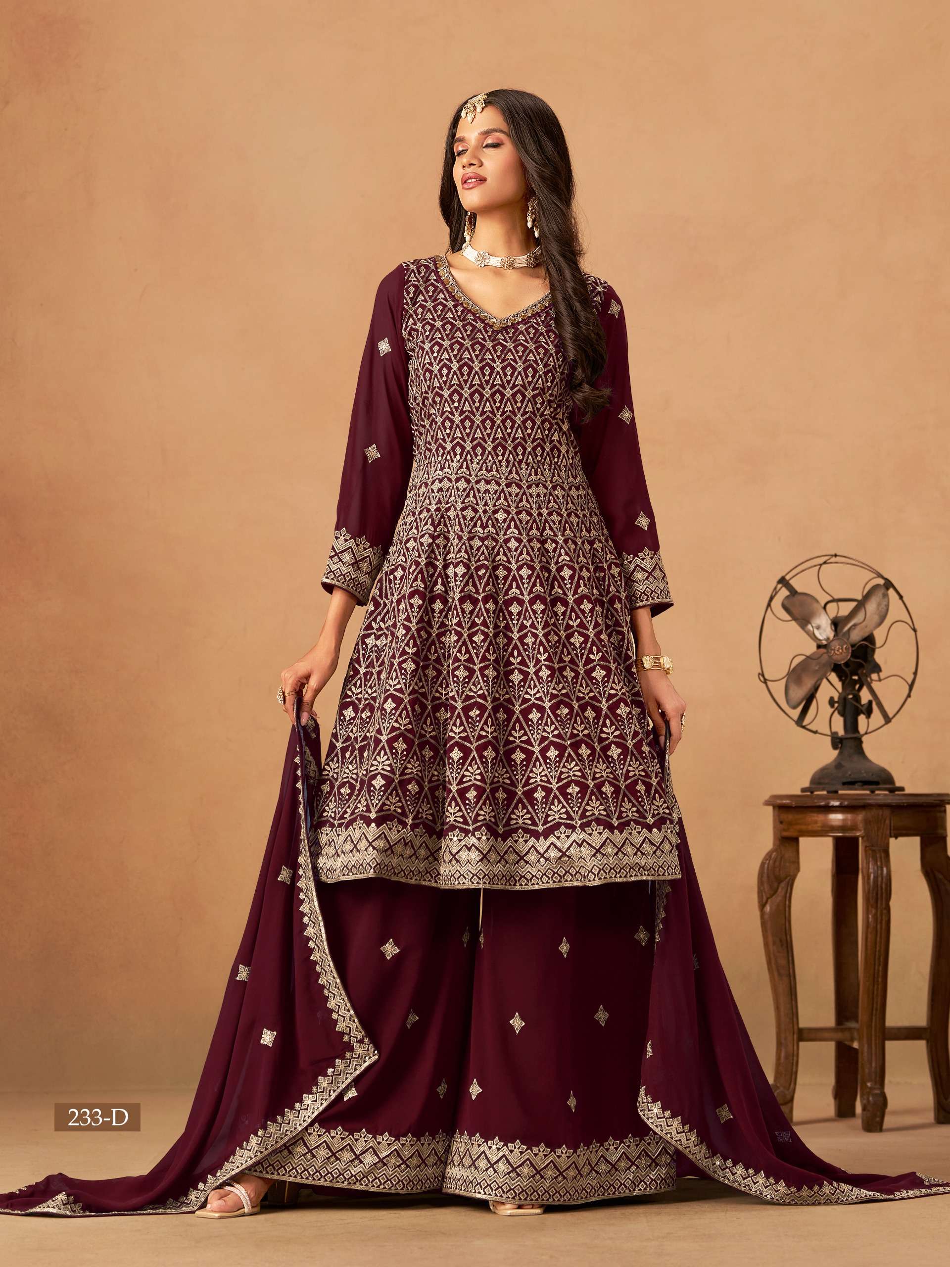 DANI CREATION AANAYA VOL 233 GEORGETTE HEAVY EMBROIDERED DESIGNER WEDDING WEAR SUIT