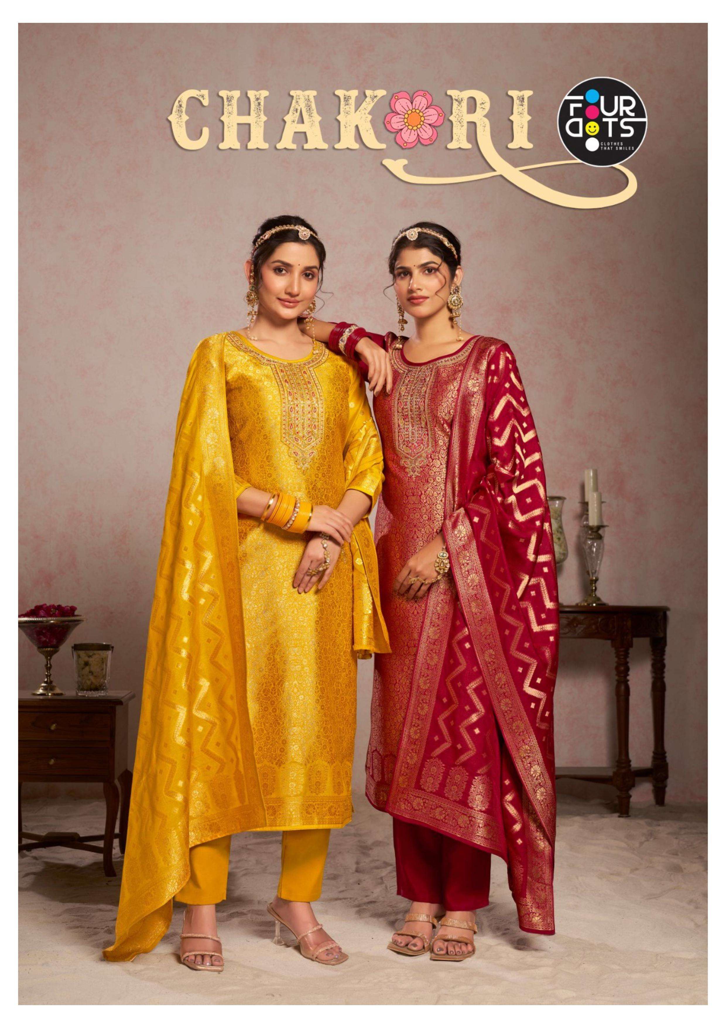 FOURDOTS CHAKORI JACQUARD DESIGNER WORK LADIES SUIT