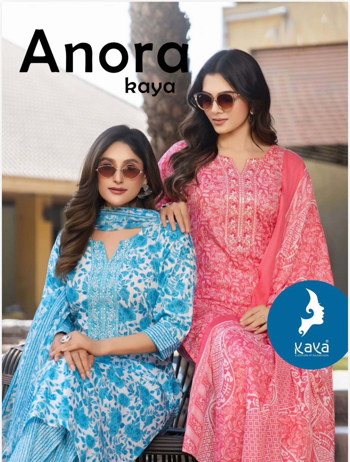 KAYA ANORA COTTON PRINT FANCY STRAIGHT CUT KURTI BOTTOM AND DUPATTA SET 