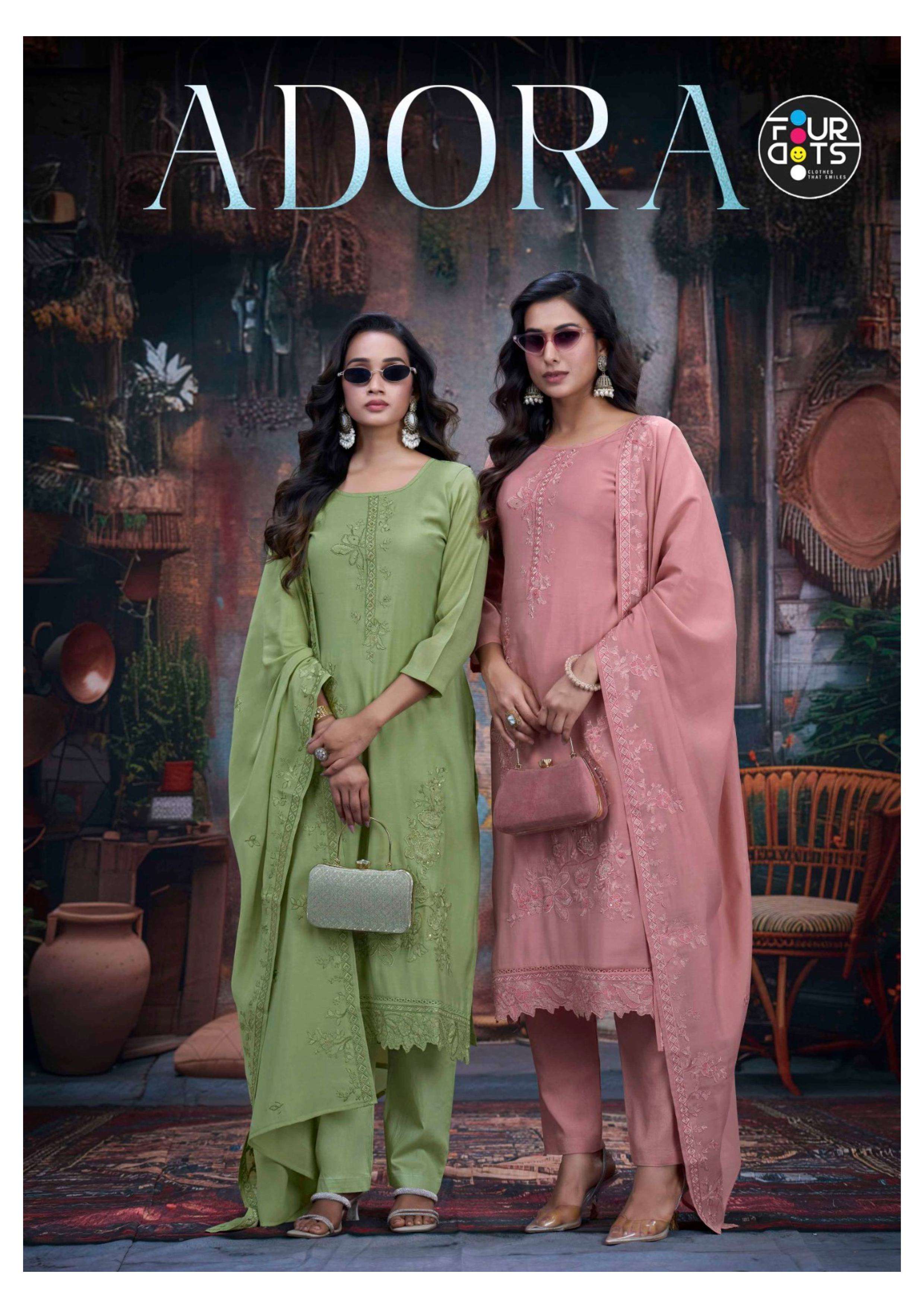 FOURDOTS ADORA COTTON HEAVY EMBROIDERY DESIGNER WORK SUIT