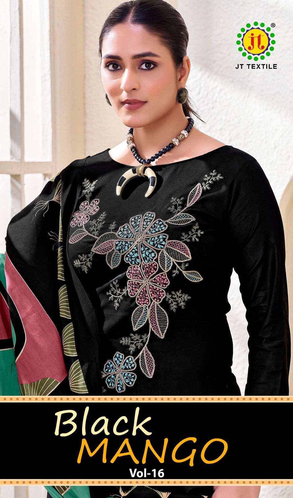 JT BLACK MANGO VOL 16 RAYON FANCY EMBROIDERY WORK SALWAR SUIT