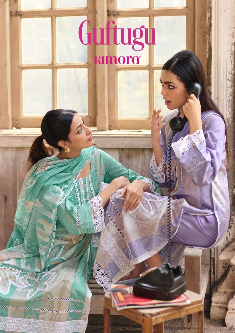 KIMORA GUFTUGU VOL 75 LAWN COTTON DIGITAL PRINT DESIGNER WORK SUIT