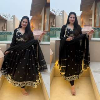 ND 5059 SILK DESIGNER PARTY WEAR ANARKALI GOWN STYLE DRESS
