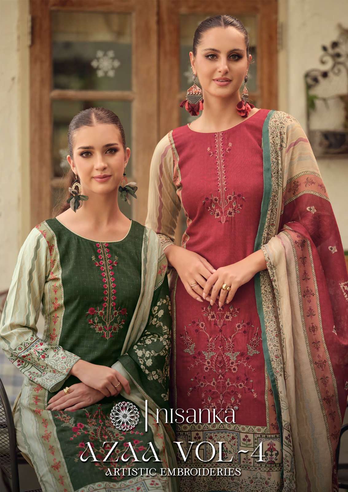 NISANKA AZAA VOL 4 VISCOSE LAWN FANCY EMBROIDERY WORK SUIT