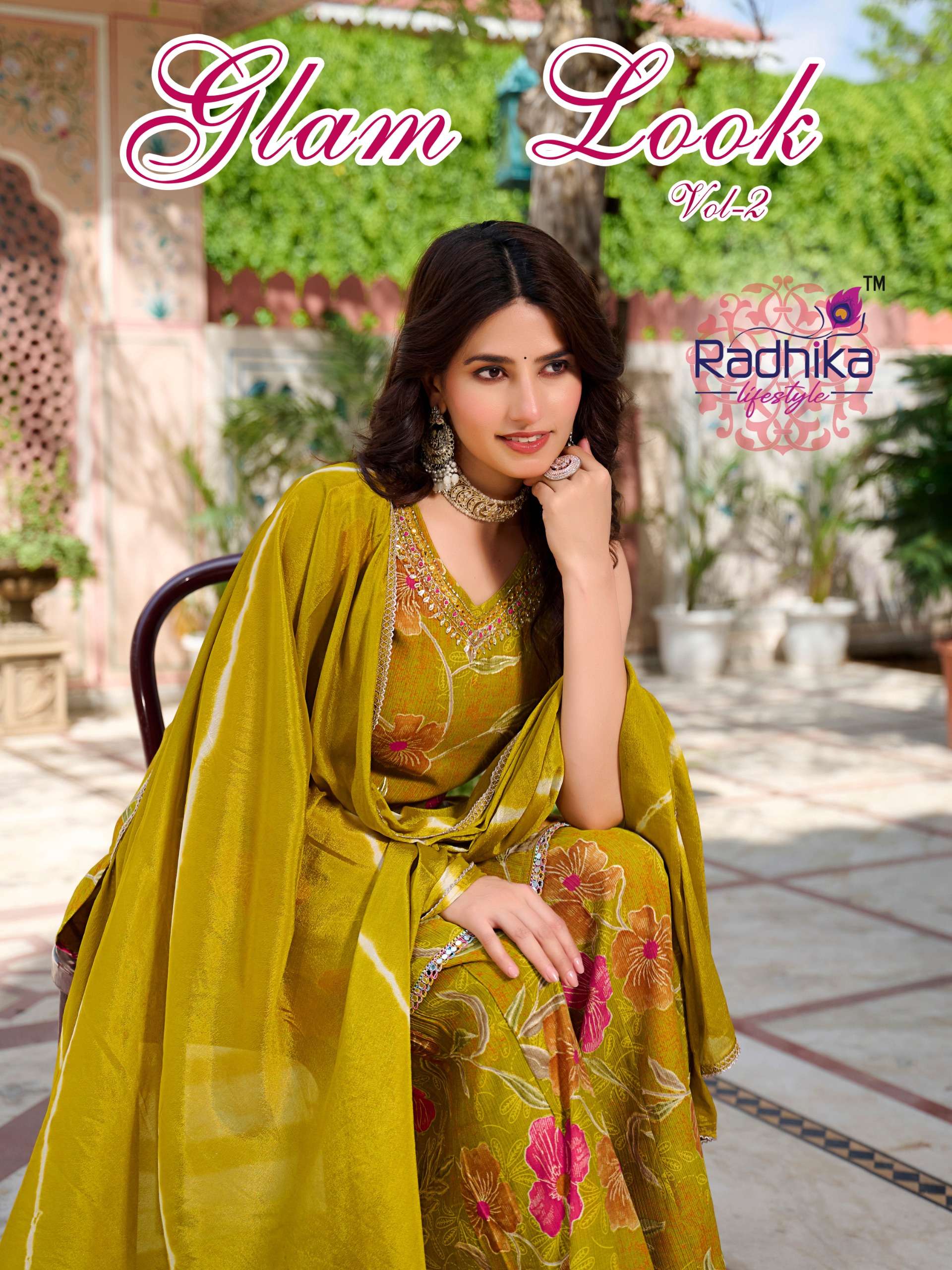 RADHIKA LIFESTYLE GLAM LOOK VOL 2 SILK PRINT WITH WORK READY MADE LADIES SUIT