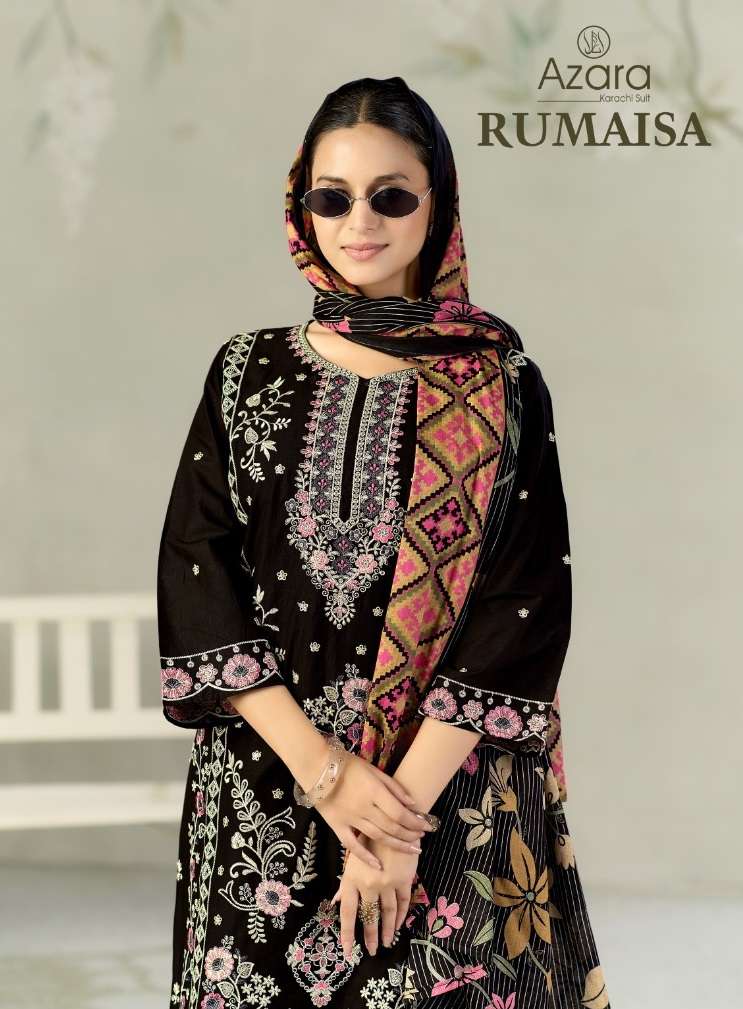 RADHIKA LIFESTYLE RUMAISA LAWN COTTON DIGITAL PRINT WITH FANCY WORK SUIT
