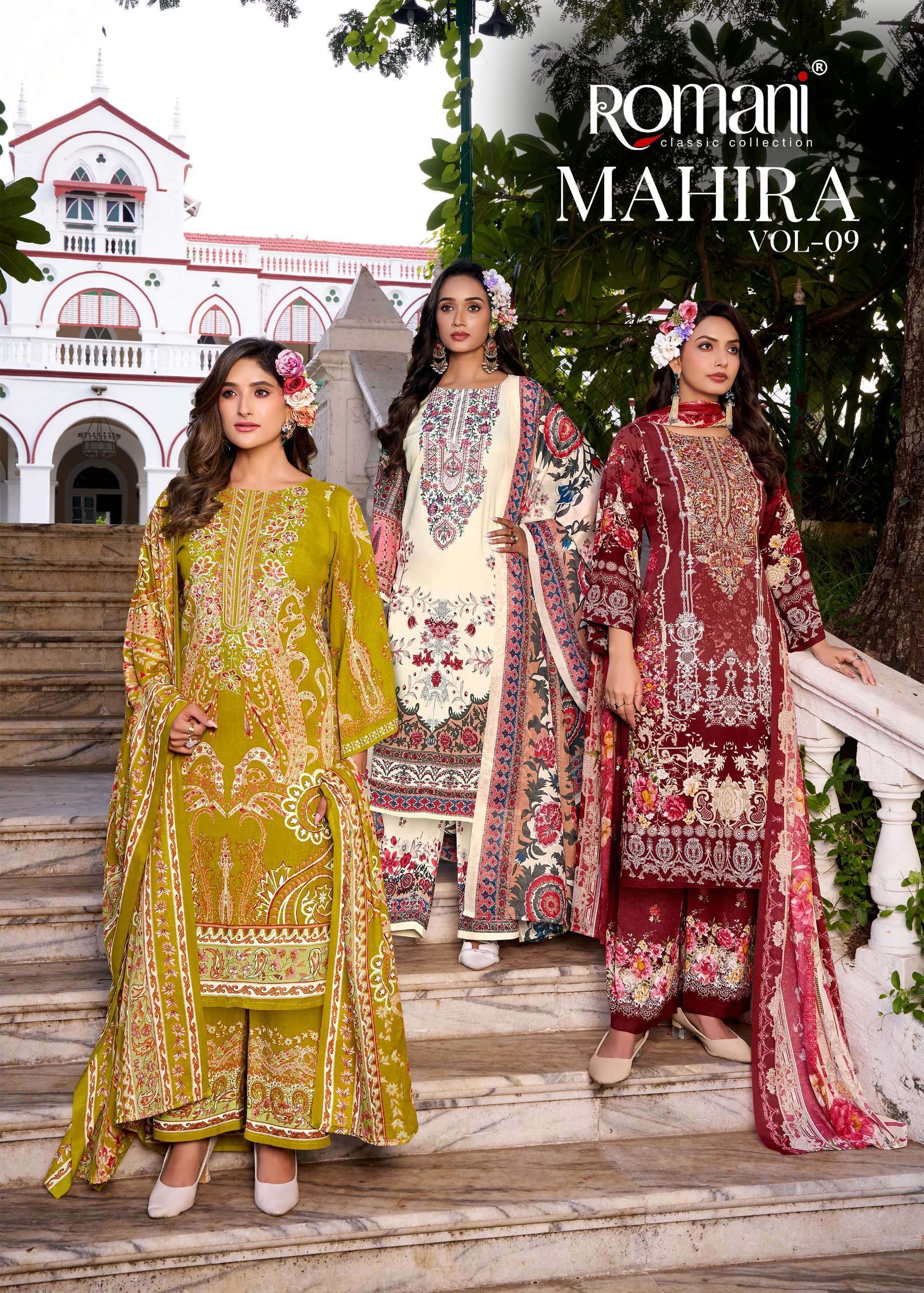 ROMANI MAHIRA VOL 9 COTTON DIGITAL PRINTS WITH FANCY WORK SUIT