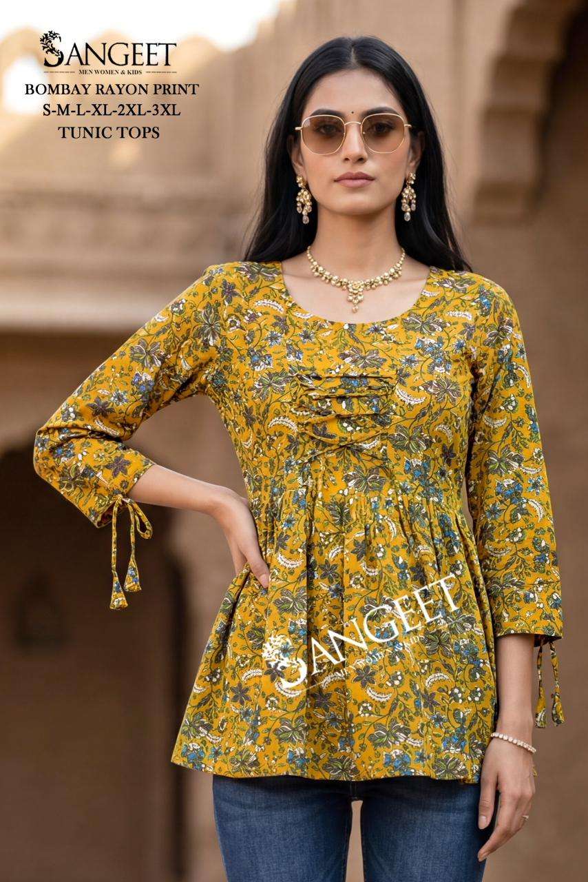 SANGEET PIK AND CHOOSE DESIGN VOL 1 RAYON PRINT FANCY SUMMER WEAR TOP
