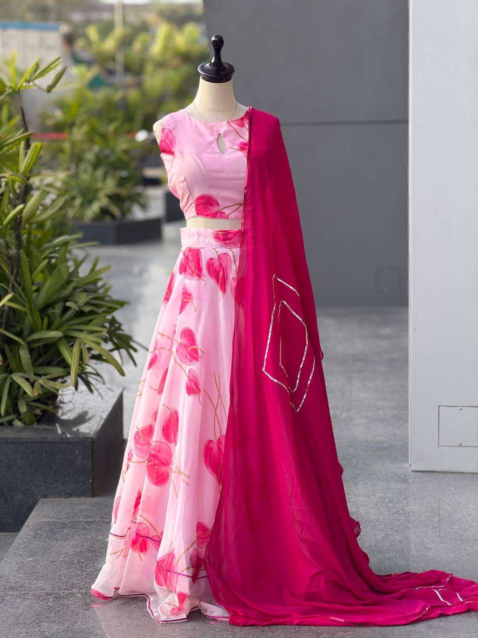 SC 37 ORGANZA SILK FANCY PRINT LADIES LEHENGA CHOLI COLLECTION