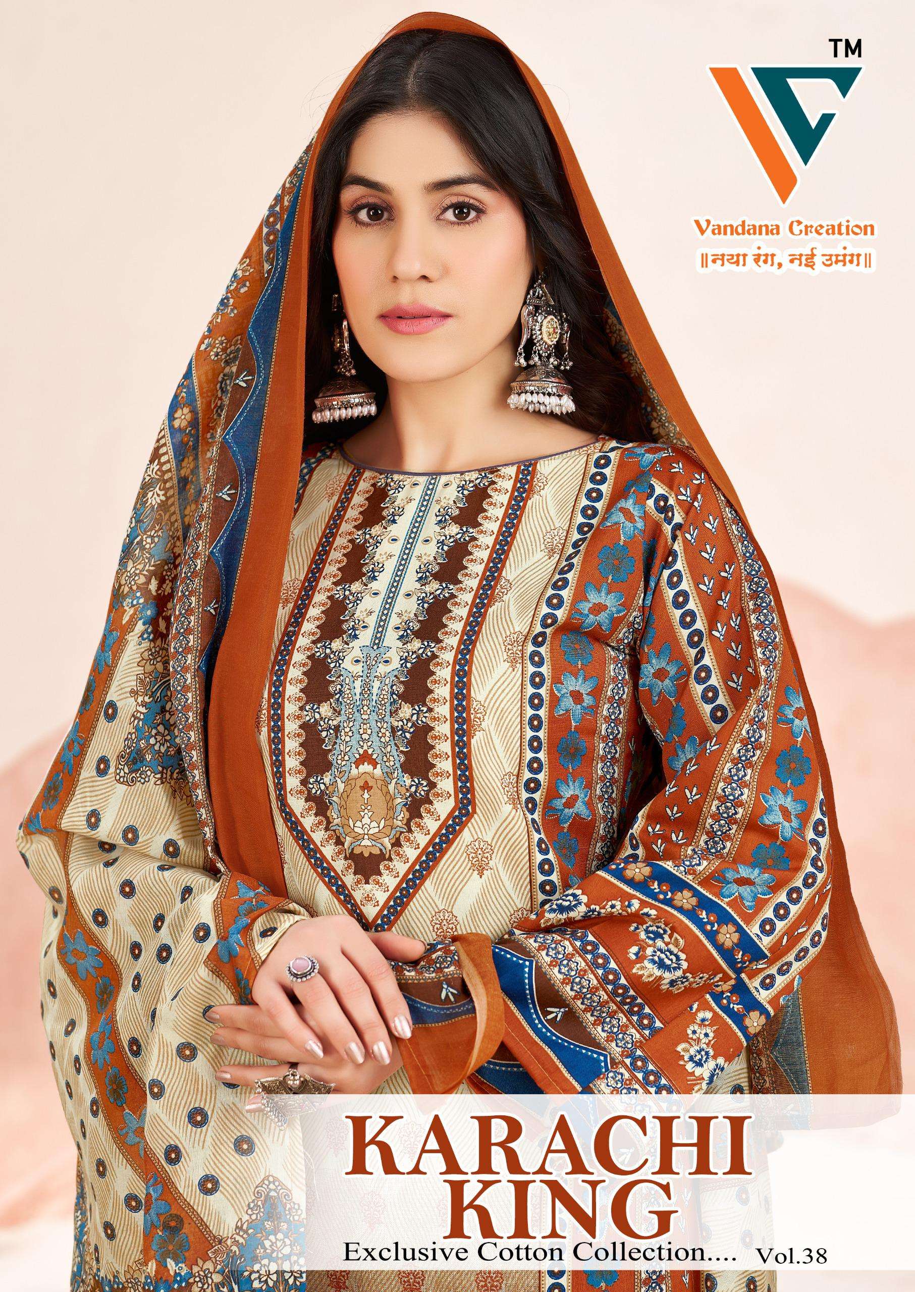 VANDANA CREATION KARACHI KING VOL 38 COTTON DIGITAL PRINT SALWAR SUIT