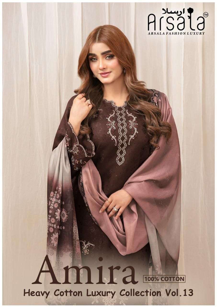 ARSALA FASHION AMIRA HEAVY COTTON LUXURY COLLECTION VOL 13 LAWN COTTON DIGITAL PRINT SALWAR SUIT