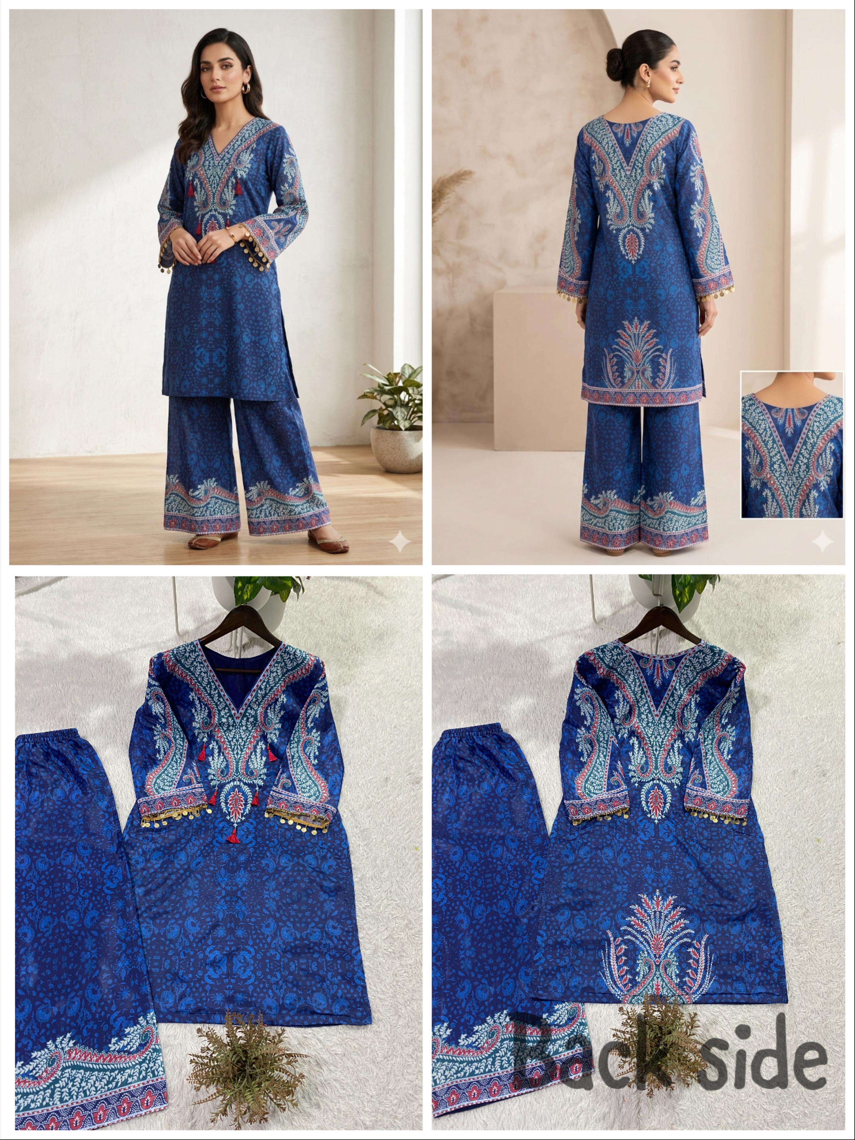 BE 468 CREPE SILK  DESIGNER PRINTED CO-ORD SET