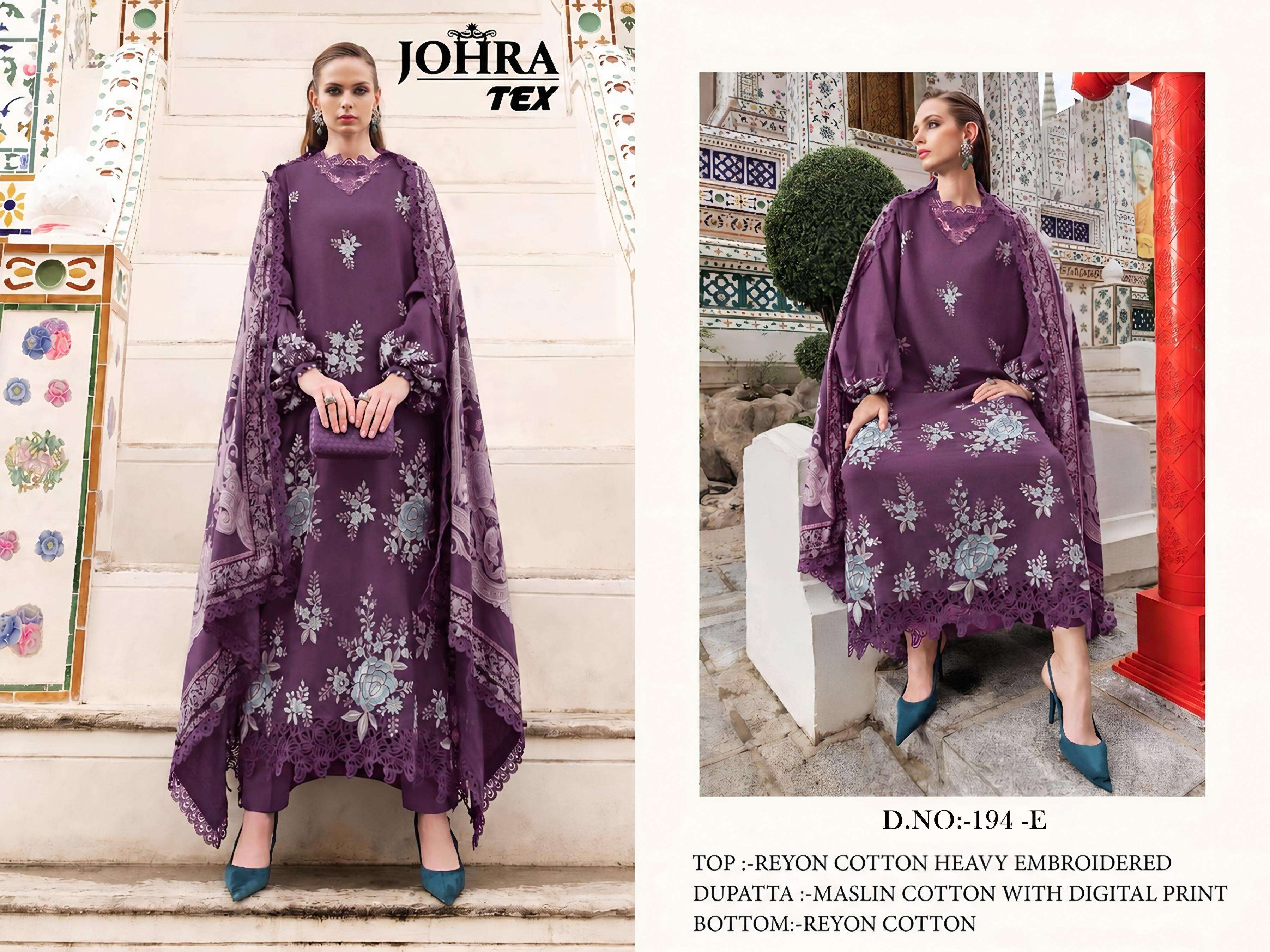 JOHRA TEX JT 194 E VISCOSE EMBROIDERY DESIGNER WORK SUIT