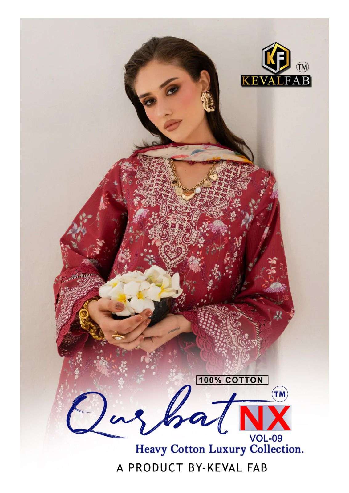 KEVAL FAB QURBAT NX VOL 9 COTTON DIGITAL PRINTS SALWAR SUIT